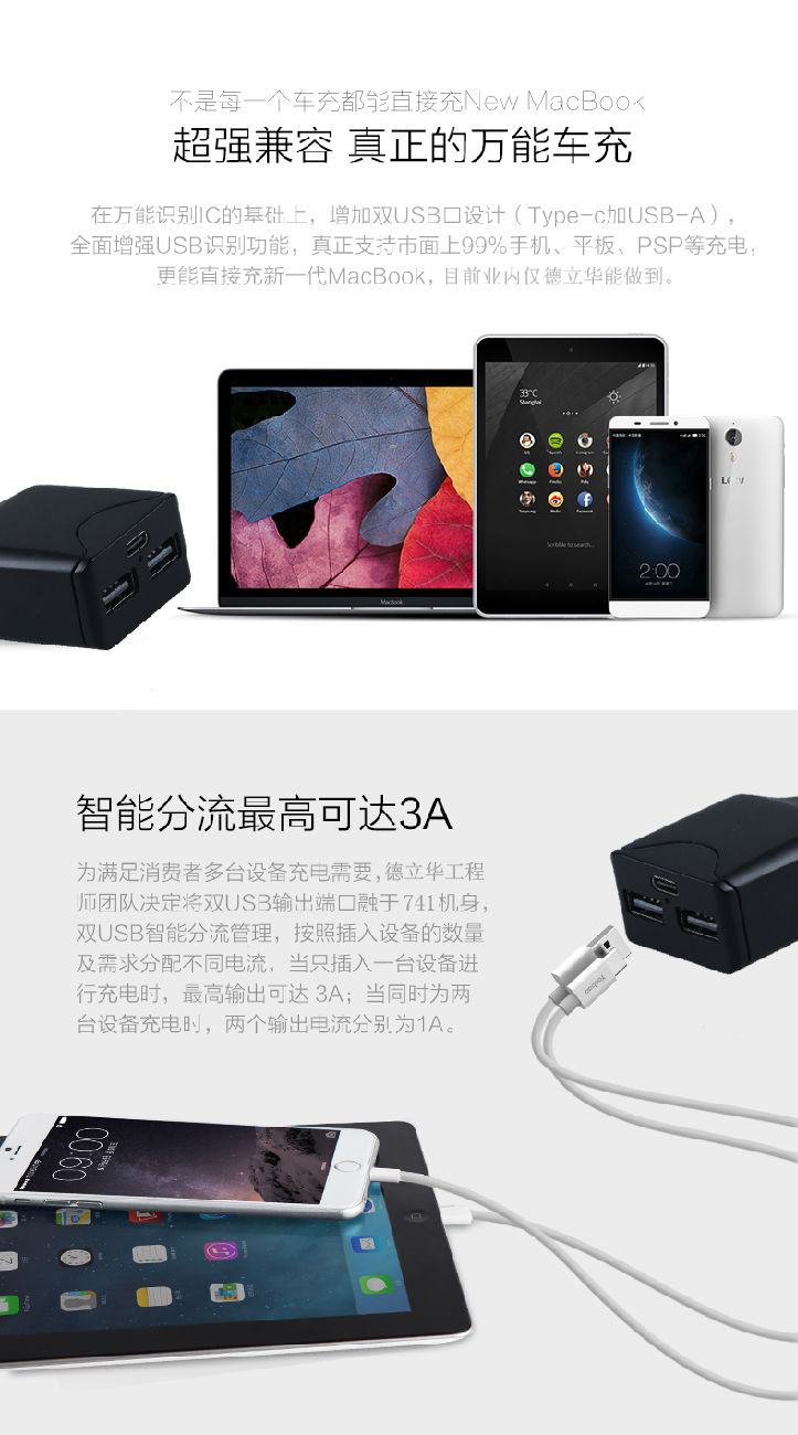 德立華-TYPE-C智能車充
